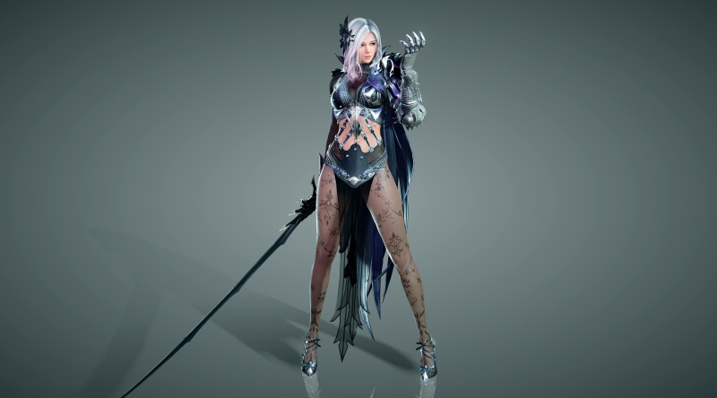 fighting, mmo, hair, gray background, one person, 8K, black, rpg, clothing, full length, young adult, copy space, fashion, desert, online, adult, indoors