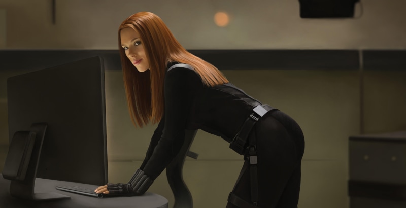 Scarlett Johansson, Captain America, Black Widow, 2K, Captain America: The Winter Soldier
