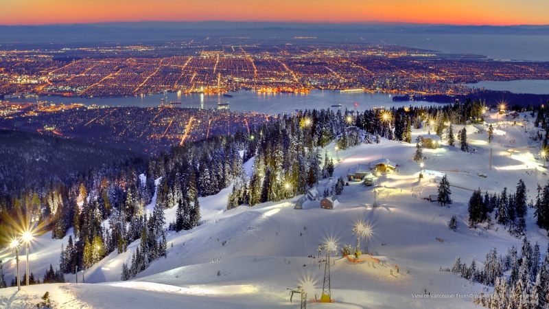 2K, Winter, columbia, british, grouse, mtn, vancouver, view