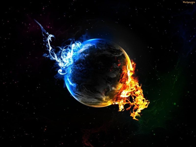 planets, 480P, planet, art, stars, ice, space, hd, Fire