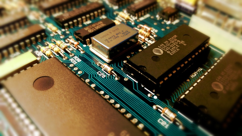 electrical component, shot, electrical equipment, computer chip, computer equipment, closeup, motherboards, complexity, computer part, green, industry