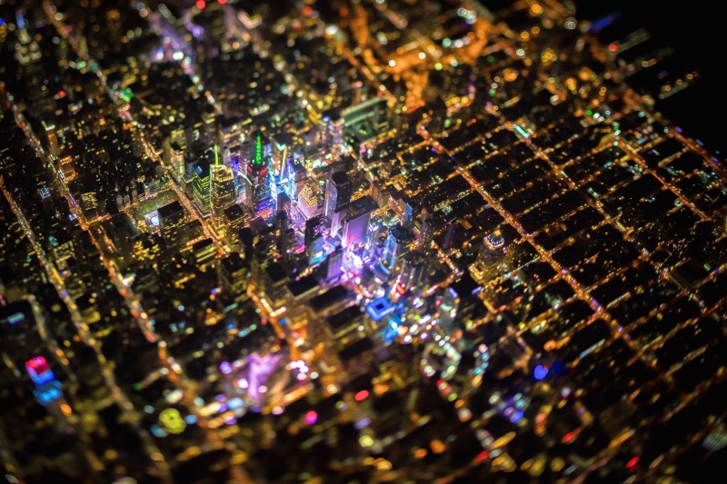 pattern, tilt shift, shiny, yellow, board, business, cityscape, building, technology, USA, backgrounds, light - Natural Phenomenon, lighting Equipment