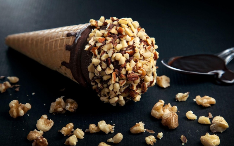photography, peanut, chocolate, ice, almond, 1920x1200, cream, ice cream, 1080P, dessert, almonds