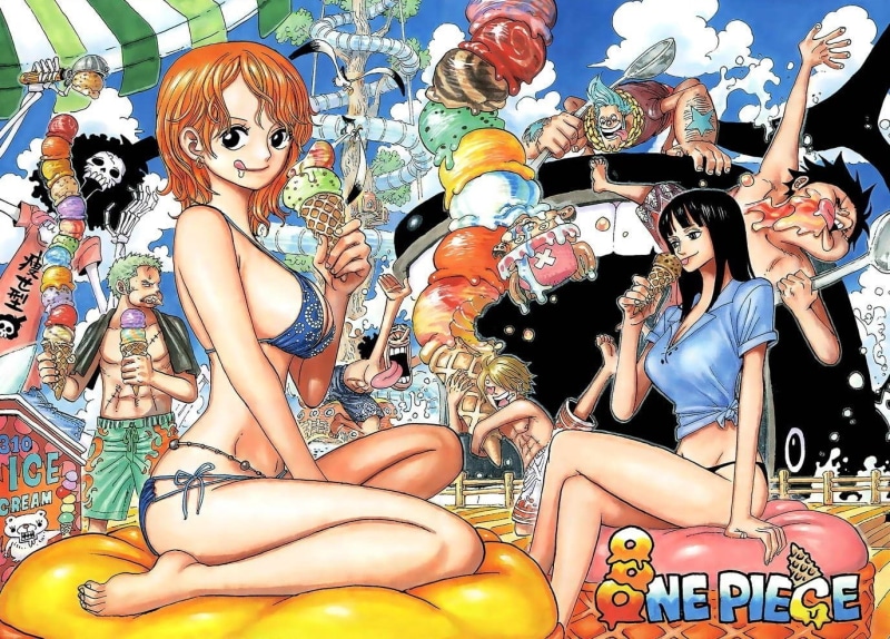 anime, nami, cream, robin, hd, nico, ice cream, art, ice, one piece, x, 720P, piece, one