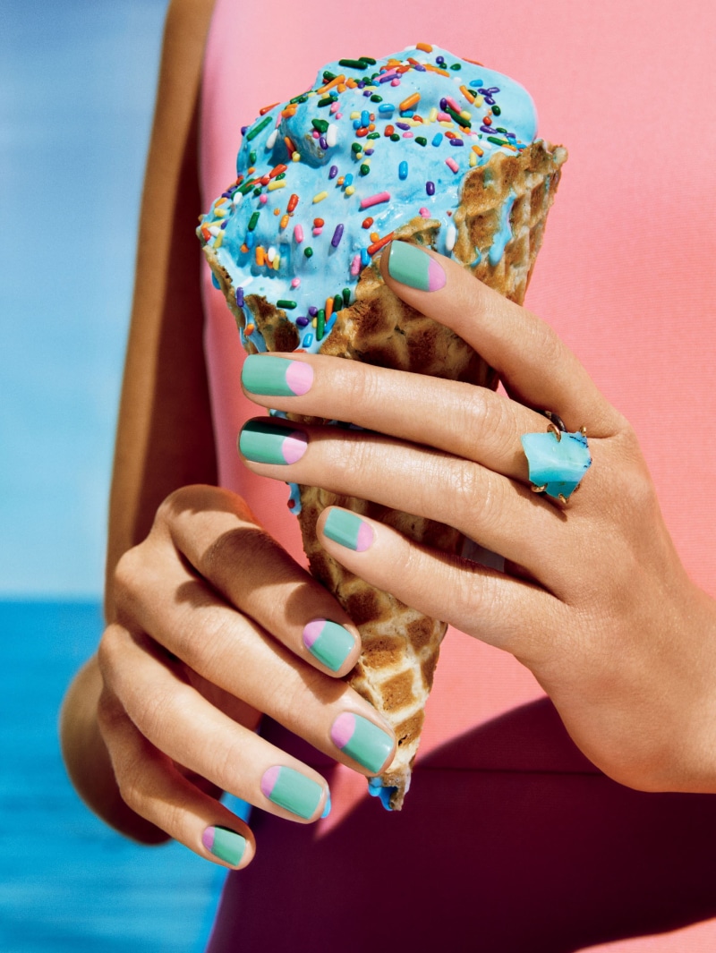 ice cream, manicured nails, human body part, ring, body part, hands, finger, one person, human limb, nail art, holding, women, studio shot, silver, water