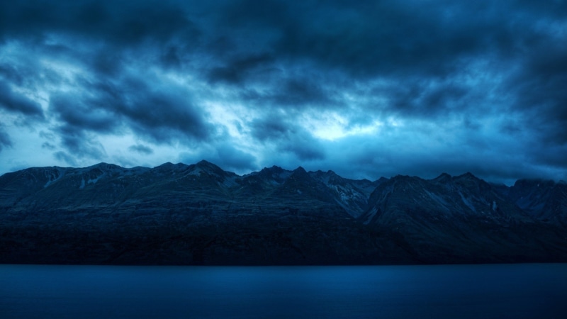 art, Blue, mountains, x, px, water, anime, 2K, hd, photography, hot, 2560x1440 px