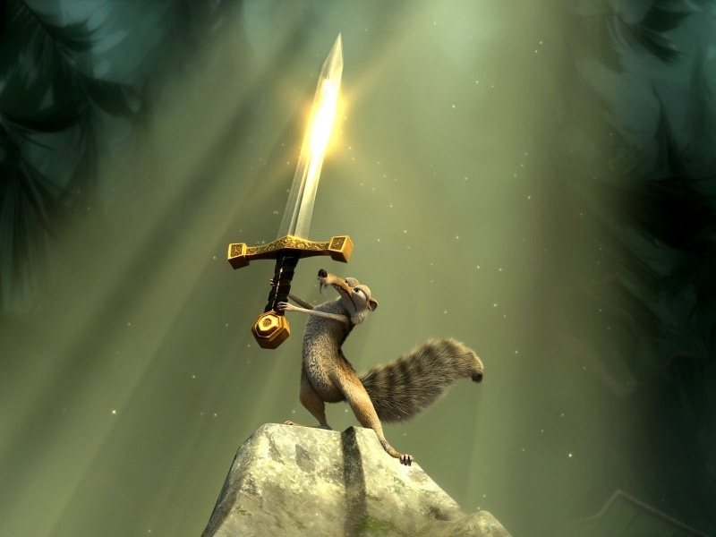 Sword, Movie, Scrat (Ice Age), No Time For Nuts, Squirrel, 720P