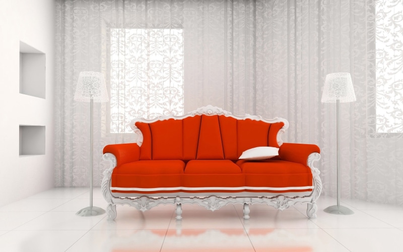 red, curtain, house, domestic Room, pillow, cozy, armchair, light, furniture, style, design, apartment, home showcase interior, couch, room, home, comfortable