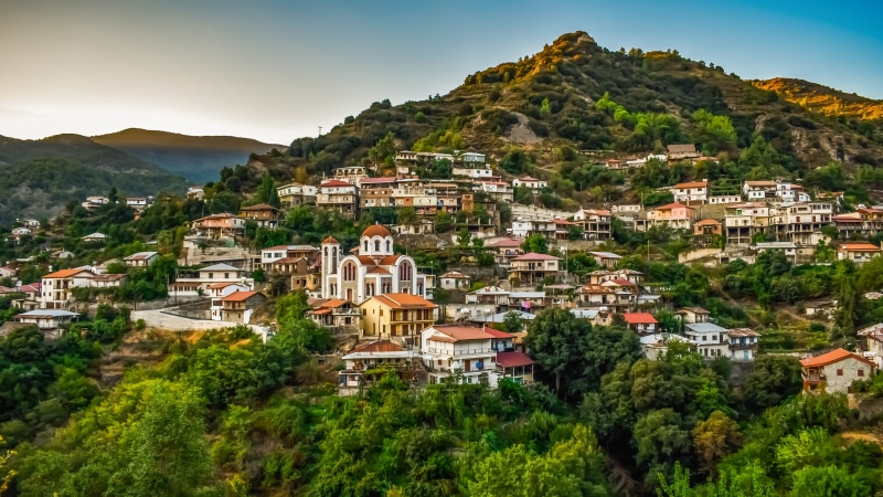 mountain, no people, nature, scenics - nature, panorama, tree, landscape, cyprus, morning, architecture, outdoors, troodos, residential district, mountain range