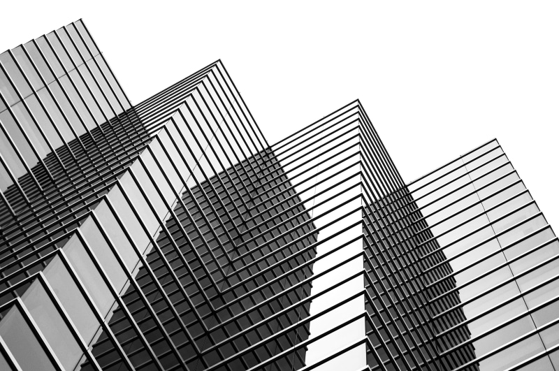pattern, built structure, tower, business, modern, office, tall - high, clear sky, photography, outdoors, white background, city, low, high-rise, 4K, low angle view