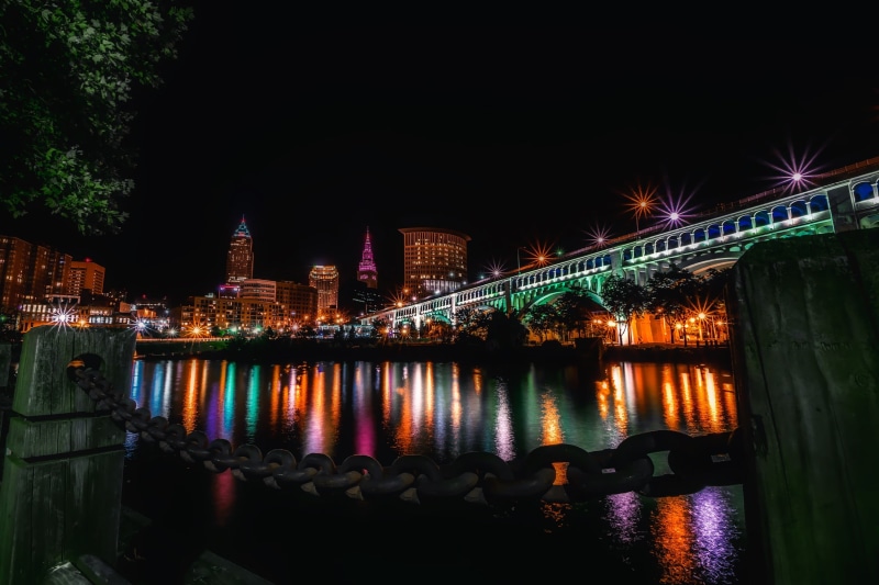 bridge, office building exterior, downtown, connection, architecture, bridge - man made structure, urban, angle, 1080P, travel destinations, tree, lights