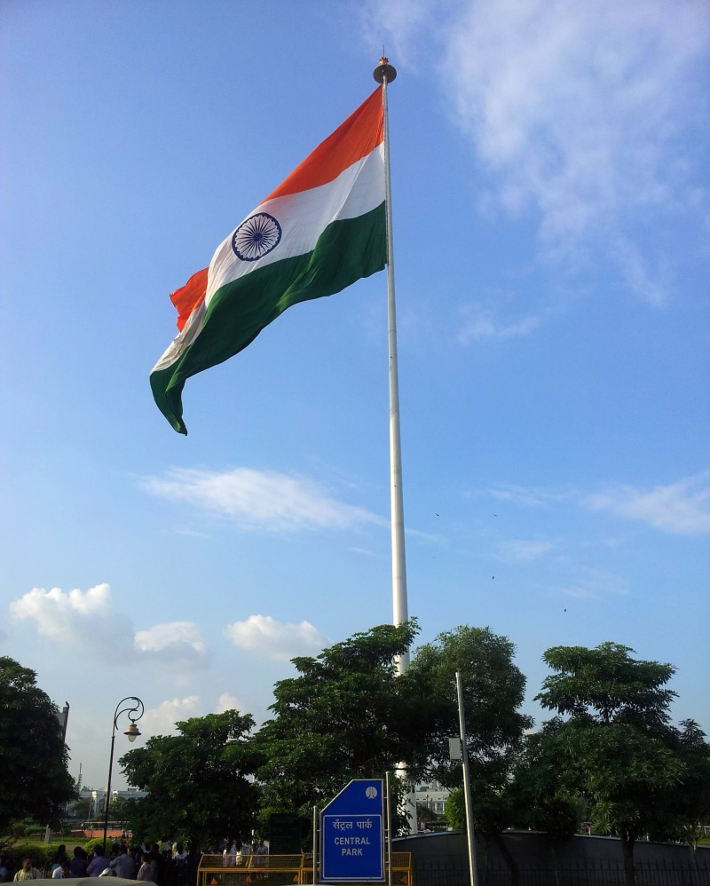 india, built structure, indian, cloud - sky, pole, pride, Delhi, nature, outdoors, sky, environment, freedom, symbol, day, independence, flag, park, tree