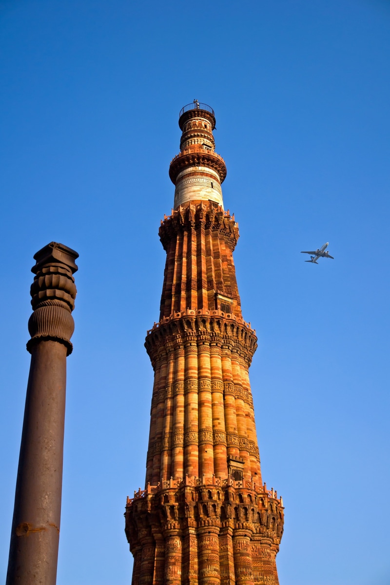 nature, India, day, national, qutab, stone, travel destinations, Delhi, archaeology, Qutab Minar, metal, famous, building exterior, architecture, low angle view
