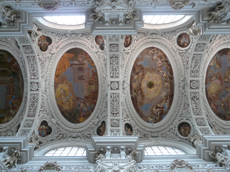 painting, episcopal see, building exterior, mural, architecture, architecture and art, low angle view, bishop church, dome painting, place of worship, ceiling frescoes