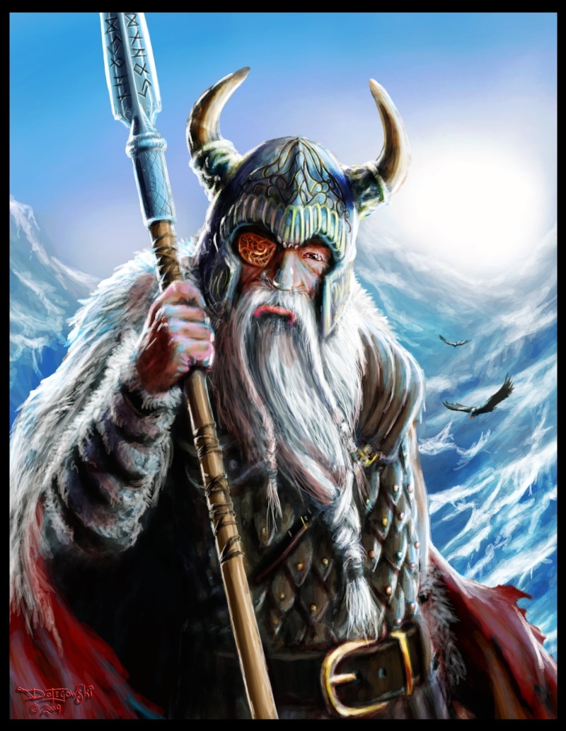 celebration, nature, Huginn, fun, headwear, 1080P, horned, Odin, helmet, painting, portrait, day, the past, norse, facial hair, Muninn, travel, traditional clothing
