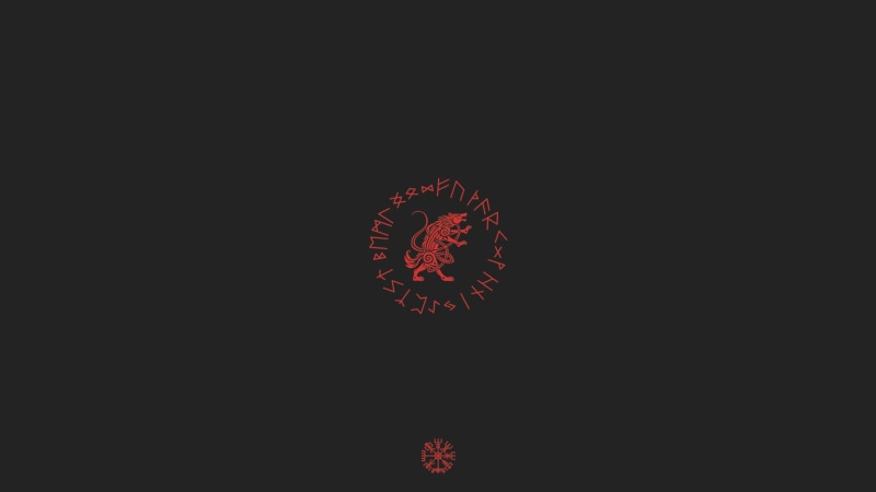 Vikings, Fenrir, 1080P, wolf, minimalism, runes, Assassins Creed Valhalla