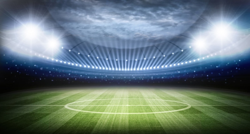 bright, playing field, grass, nature, night, defocused, illuminated, american football field, american football - sport, light - natural phenomenon, green color