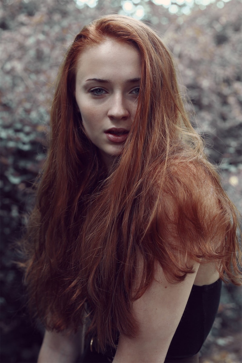 looking at camera, young adult, adult, trees, hair in face, long hair, model, face, women, fashion, portrait display, open mouth, young women, one person