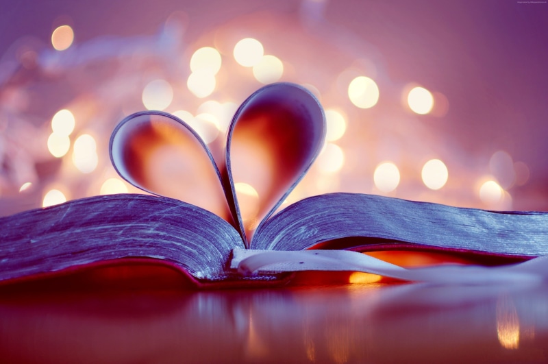 4K, book, 4k, heart, love image