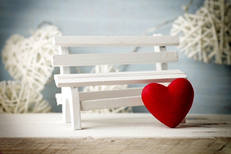 5K, bench, decorations, romantic, love, heart, Valentines Day