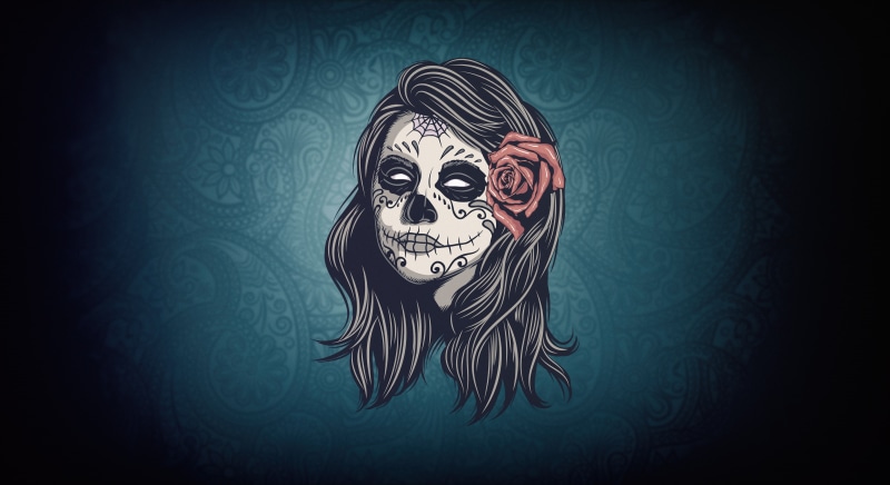 Calavera, Background, Sugar Skull, Girl, Catrina, Style, Katrina, 4K, Day of the Dead