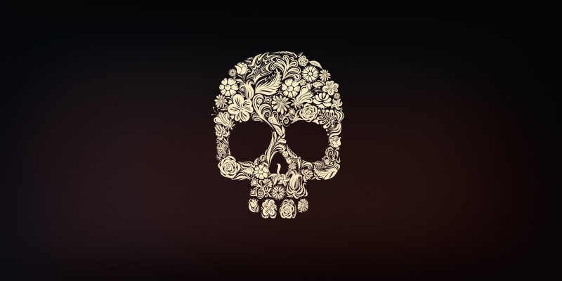 Skull, Day of the Dead, Sugar Skull, Calavera, Minimalism, Background, 4K, Style