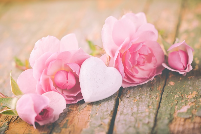 romantic, pink, flowers, love, heart, roses, 5K, valentine`s day, petals