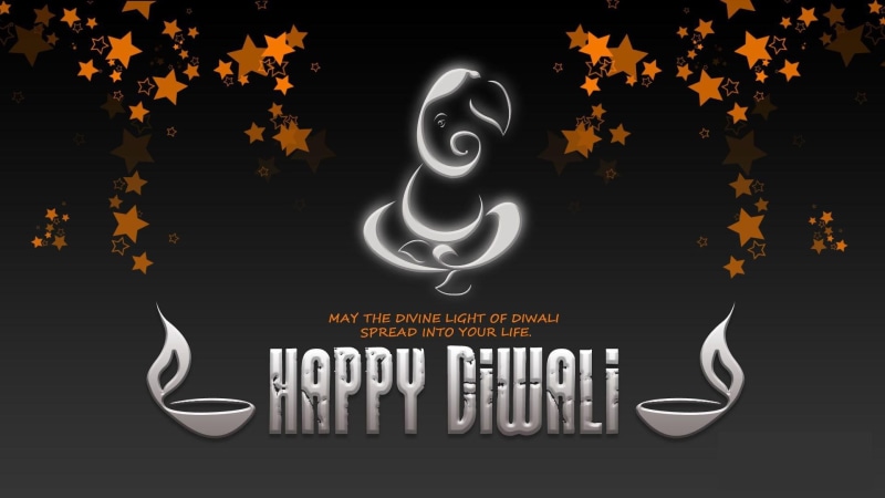 festival, diwali, 1080P, desktop, happy, greetings, illustration, ganesha, background, picture, black