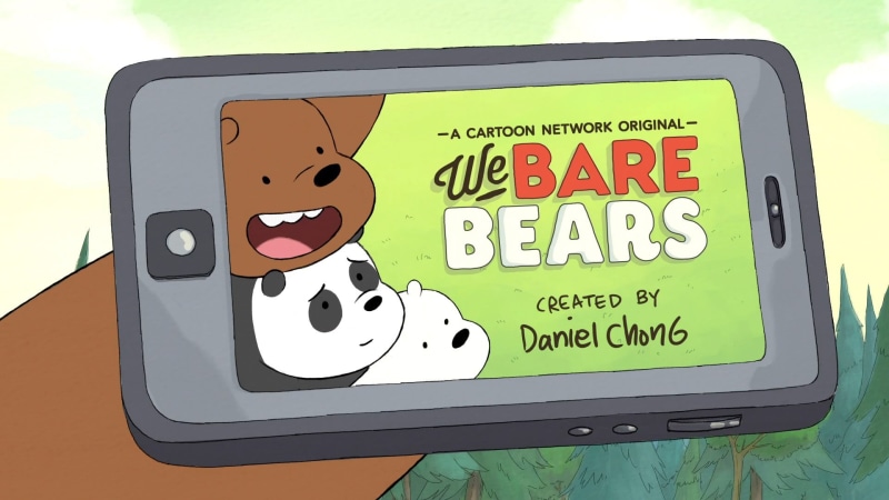 1080P, day, representation, information, male likeness, road sign, guidance, sign, text, close-up, western script, We Bare Bears, road, no people, food and drink
