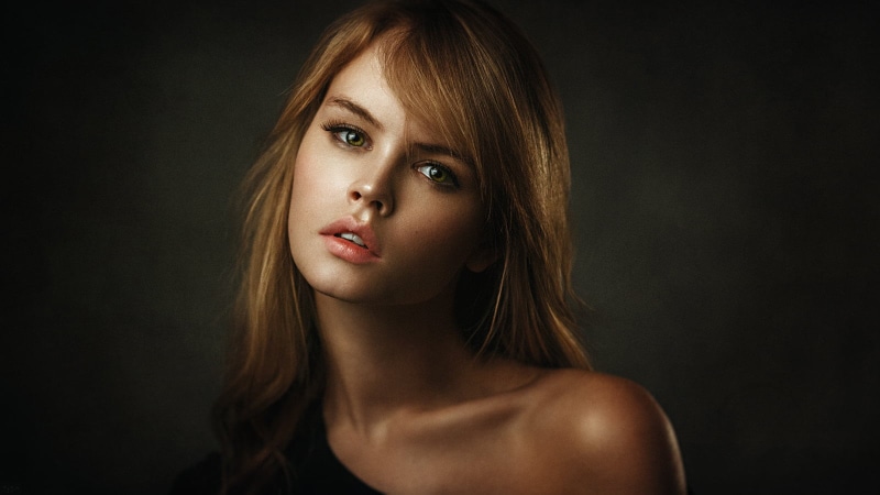 straight hair, 720P, studio shot, blonde, fashion, indoors, model, adult, human face, one person, Anastasia Scheglova, long hair, beautiful people, Georgy Chernyadyev