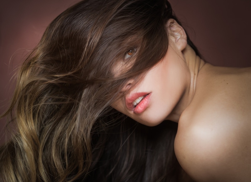 women, closeup, 1080P, young adult, human face, human lips, Joachim Bergauer, juicy lips, one person, beautiful woman, close-up, hair in face, black background