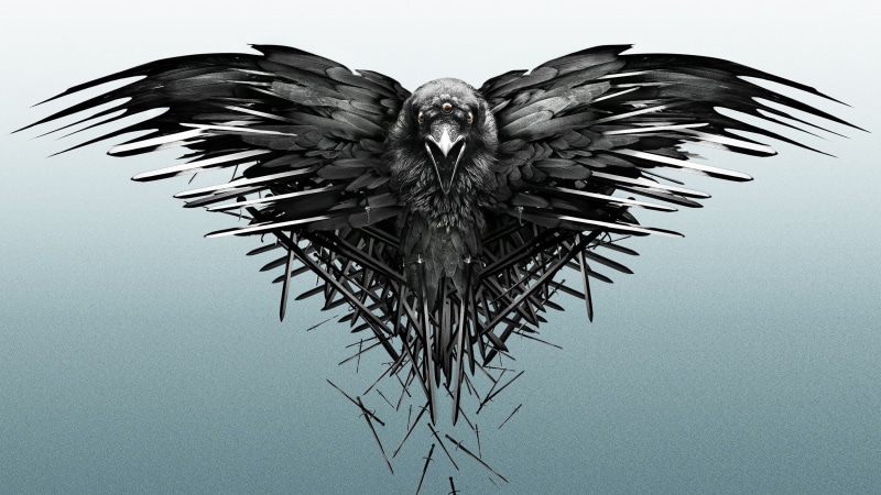 black Color, carnivore, symbol, animal wildlife, clear sky, outdoors, sky, 2K, Game of Thrones, bird, day, low angle view, animal themes, one animal, raven