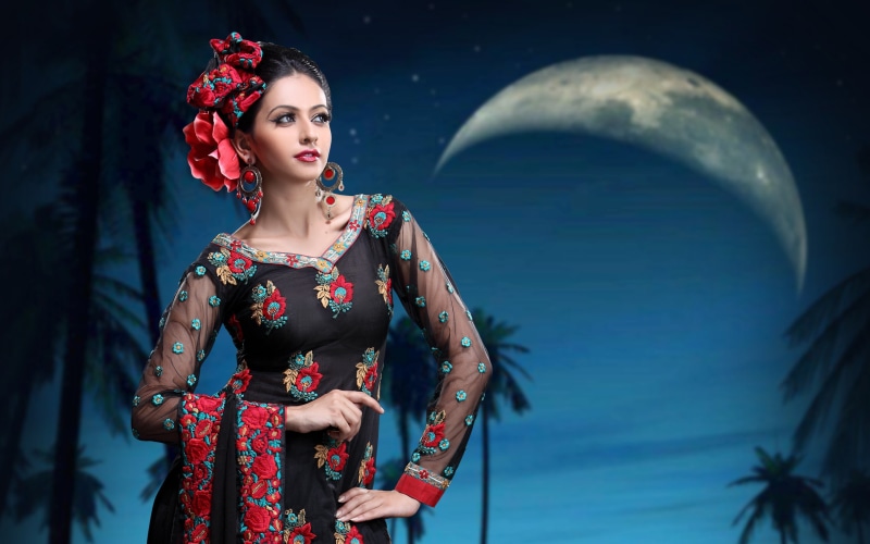 red, s, floral, shooting, shariff, celebrity, 2K, aamna, black, indian actress, girl, dress, long, sleeves, bollywood, women