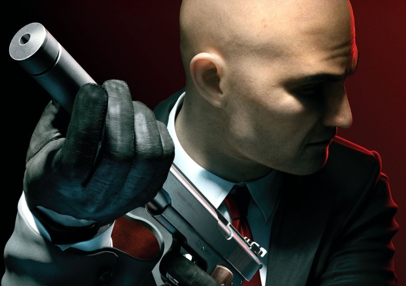 red, crime, mid adult men, close-up, men, bald, aggression, holding, hitman, Silver baller, adult, indoors, gloves, handgun, gun, portrait, assassin