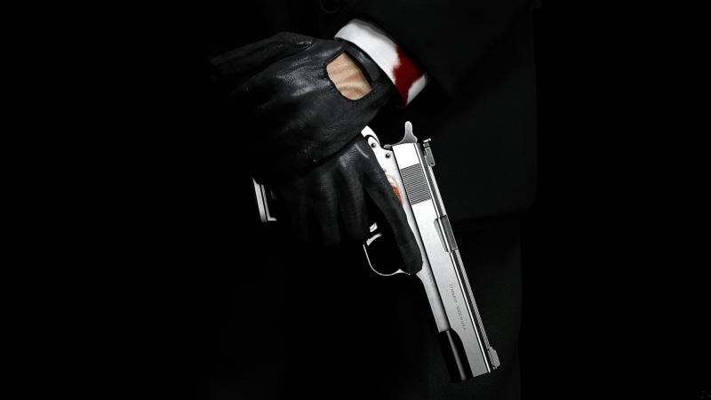game, sleeve, musical Instrument, suit, weapon, Hitman, men, 1080P, musician, males, protection, studio Shot, copy space, black Color, adult, ominous