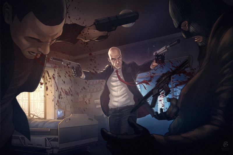 killer, patrick brown, weapons, Absolution, 1080P, Agent 47, Hitman, guns