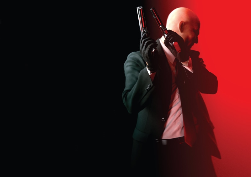 gloves, Agent 47, tie, forty-seventh, assassin, IO Interactive, 4K, shirt, jacket, bald, weapons, Hitman: Absolution, Silver baller, red, Square Enix