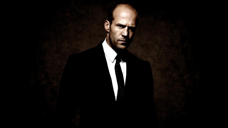star, 720P, statham, man, suit, dark background, jason, celebrities, background, photography, tie, jason statham, dark