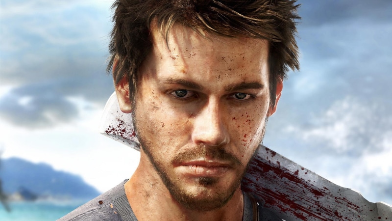 head, sky, glance, far, beard, machete, clouds, cry, Ubisoft, brody, eyes, 1080P, Far Cry 3, blood, jason, Jason Brody