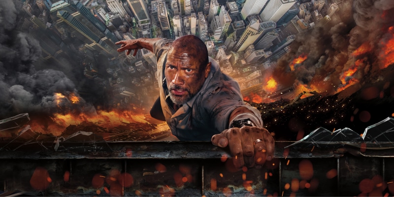 Dwayne Johnson, dwayne, Skyscraper, Adventure, 4K, johnson, rampage, movie, 2018, scene, Action, 8K