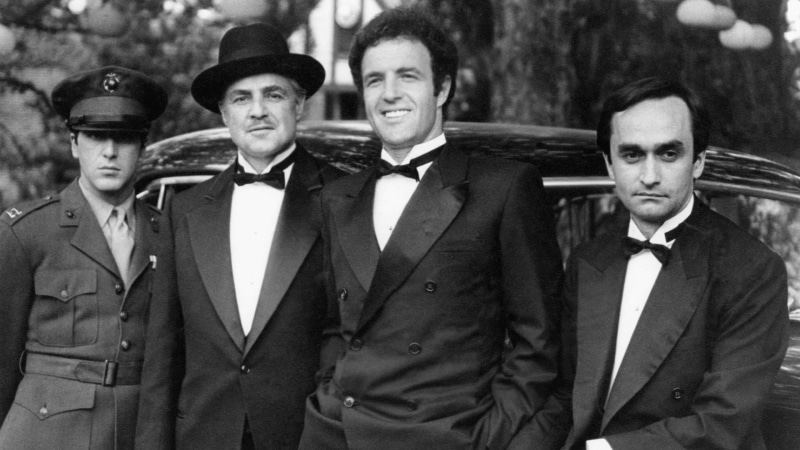 gangsters, old car, soldier, Al Pacino, suits, 1080P, legends, actor, monochrome, James Caan, families, men, John Cazale, uniform, movies, hat, Marlon Brando