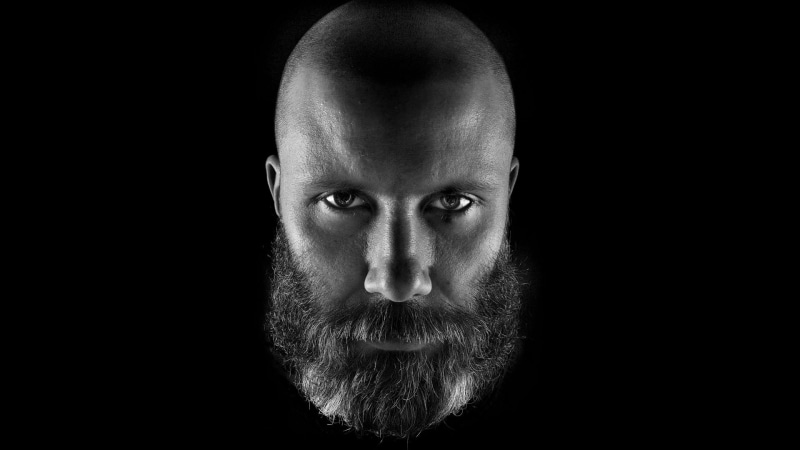 facial hair, isolated On Black, evil, head And Shoulders, adult, bald, people, portrait, balding, shaved Head, beard, completely Bald, mustache, black Background