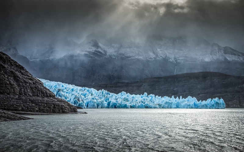 ice, 1080P, Chile, sun rays, glacier, lake, iceberg - ice formation, mountain, snowcapped mountain, water, scenics - nature, outdoors, glaciers, environment