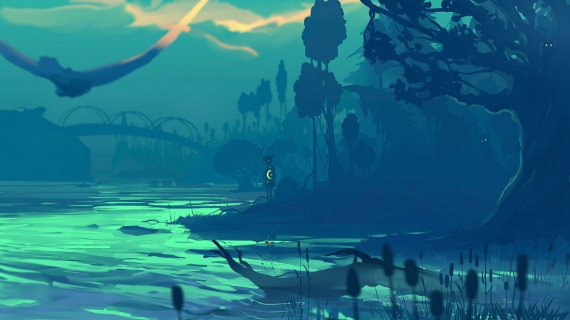 digital art, swamp, 4K, digital painting, Hangmoon