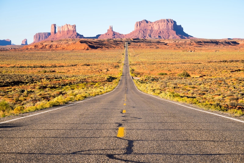 concrete, mountain, monument Valley Tribal Park, road between, arizona, mesa, scenics, landscape, nature, outdoors, 4K, southwest USA, rock - Object, road