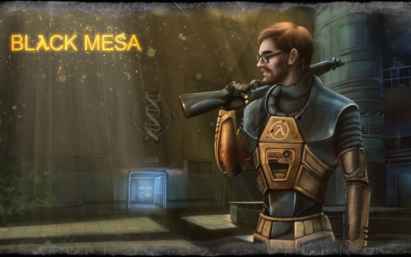 video games, holding, communication, text, front view, real people, graffiti, leisure activity, architecture, technology, lifestyles, Black Mesa, indoors