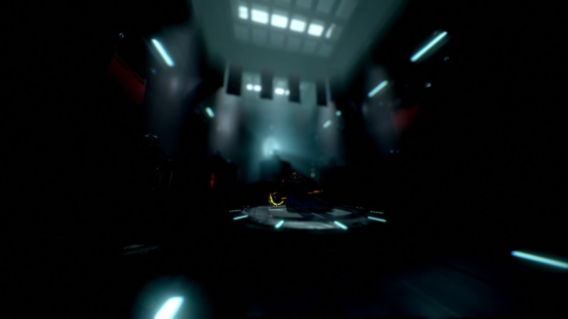lighting equipment, electric lamp, indoors, business, transportation, unrecognizable person, Mesa (Warframe), one person, Warframe, illuminated, nightclub