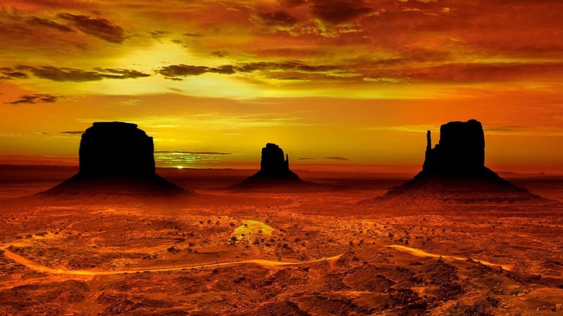 idyllic, desert, non-urban scene, monument, climate, navajo, rock, mobile, scenics - nature, tranquility, tranquil scene, nature, romantic sky, valley