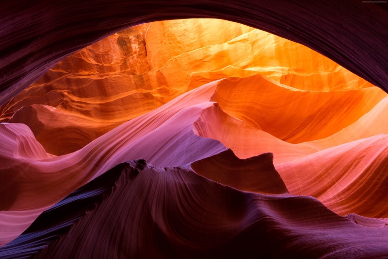 Antelope Canyon, Arizona, USA, 4k, 2K