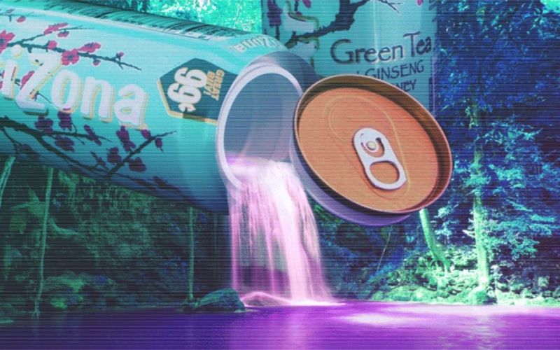 arizona green tea, waterfall, 720P, vaporwave